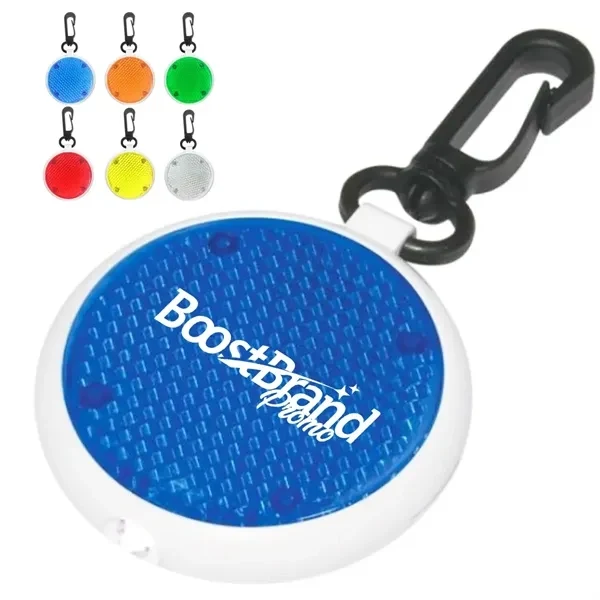 Custom Reflective Safety Light with Carabiner in 5 Colors — Outdoor Visibility Promo 1