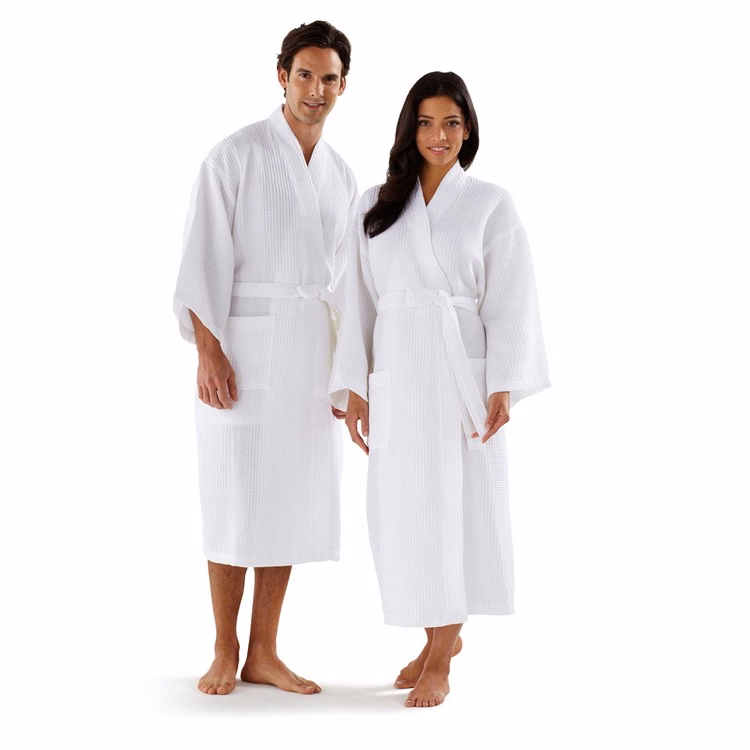 Kimono Multi-Waffle Cotton/Poly Blend Bathrobe