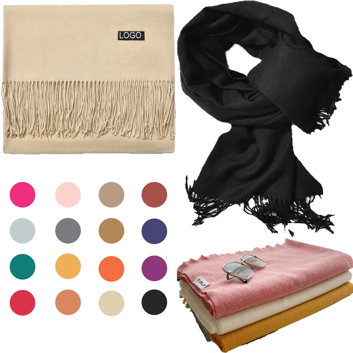 Spot Winter Cashmere Feel Soft Scarf 1