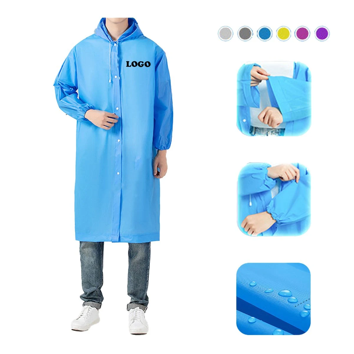 MOQ 50 pcs Hooded Rain Jacket 1