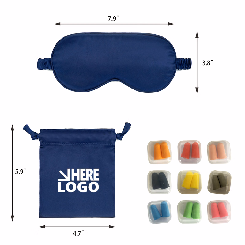 Sleep Eye Mask Imitation Silk And Ear Plug Storage Cloth Bag