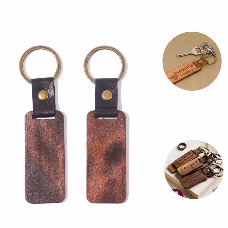 Rectangular Wood Key Chain