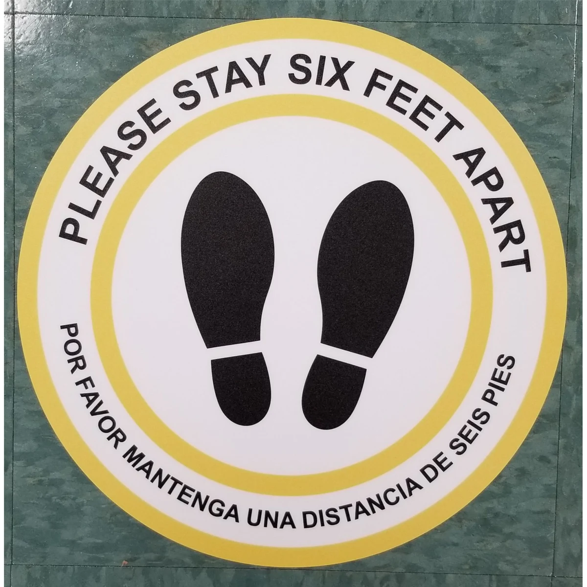 12" -6 Feet Apart Floor Decal 1