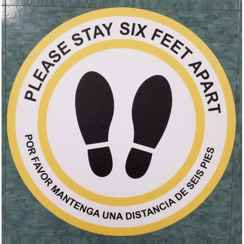 12" -6 Feet Apart Floor Decal