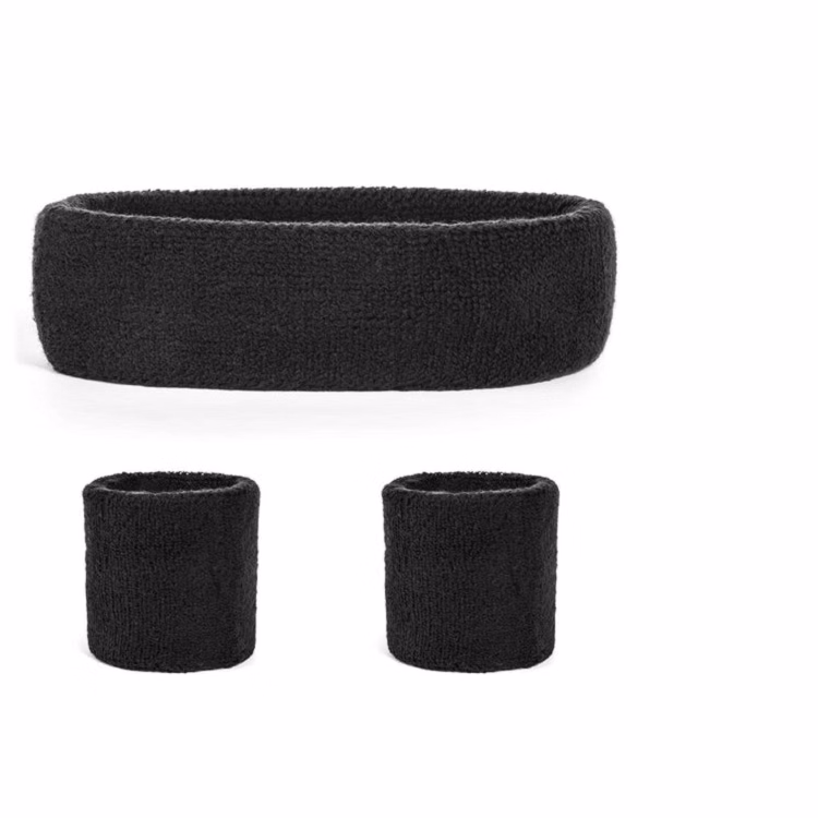 1 Headband And 2 Wristbands Set with Embroidery Logo