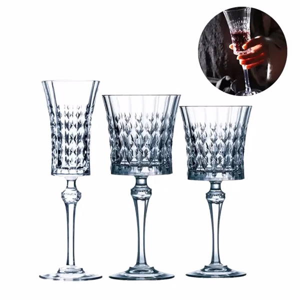 Custom Embossed French Stem Wine Glass with Clear Design — Premium Event Drinkware
