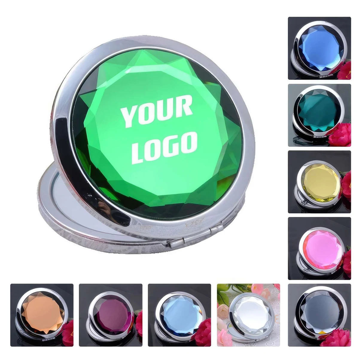 Custom Mini Mirror Magnifying Glass, custom ruler with logo imprint 1