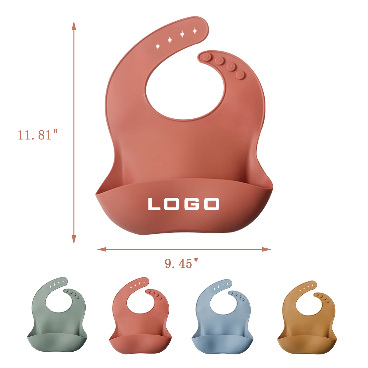 MOQ100 Children'S Silicone Bibs 1