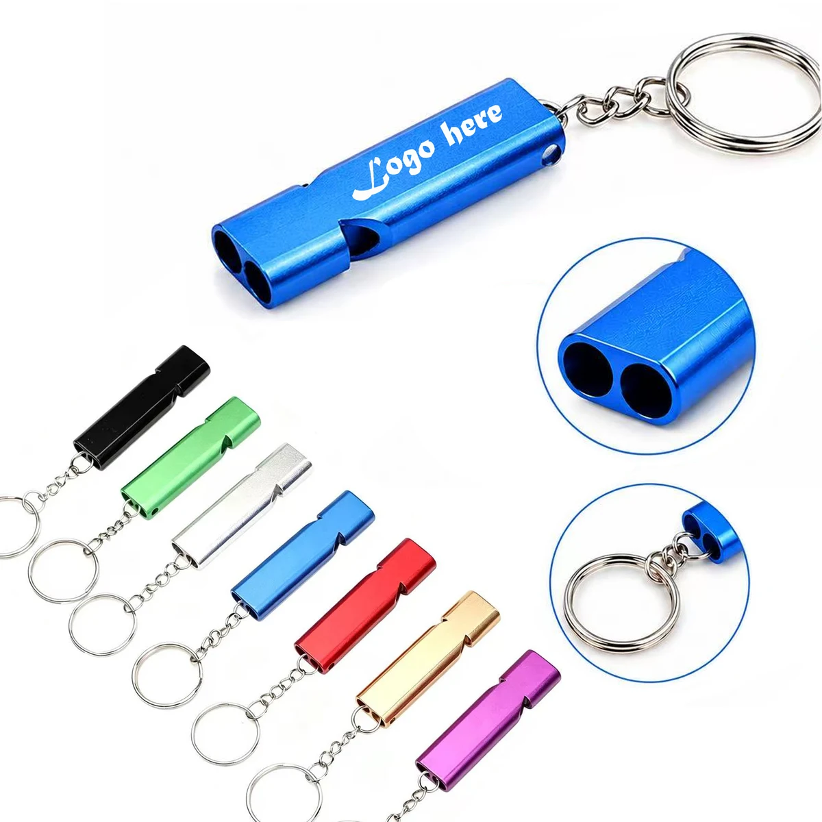 Portable Aluminum Twin Port Survival Signal Whistle 1