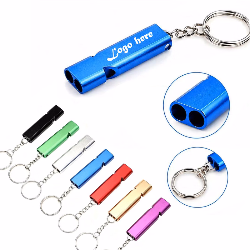 Portable Aluminum Twin Port Survival Signal Whistle