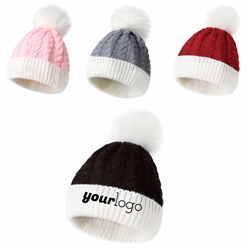 Winter Baby Beanie Hat with Double Pom Poms for Boys and Girls