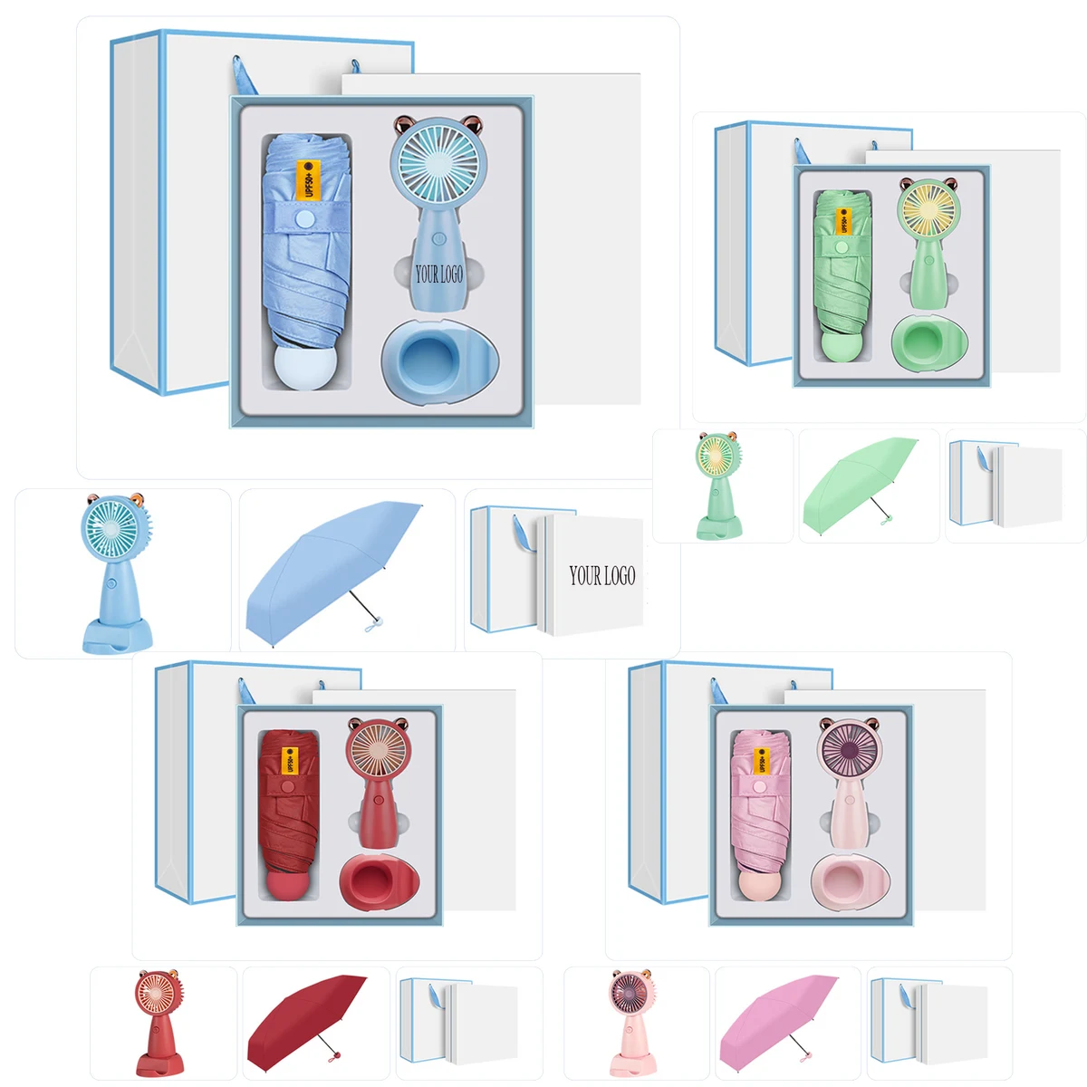 Umbrella Fans Set Gift Box 1