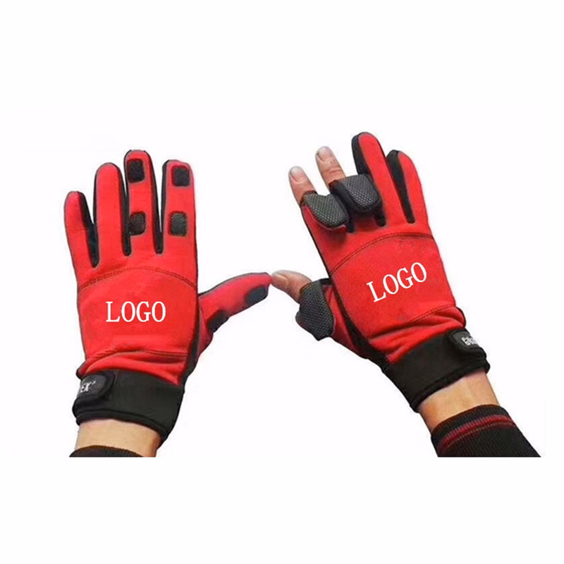 Non-slipping Silicone Convertible 3 Cut Fingers Fishing Gloves