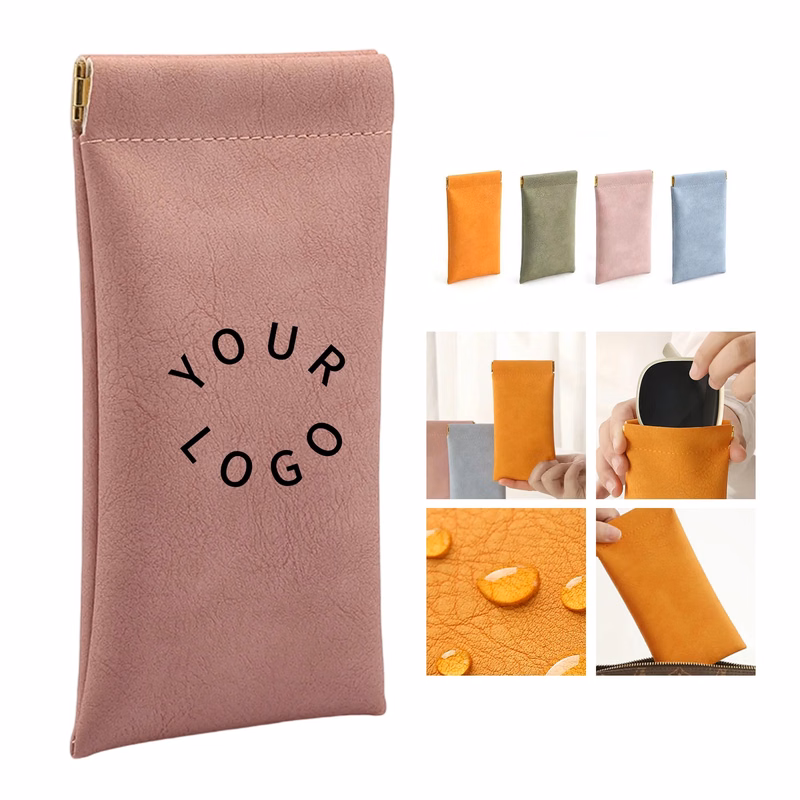 Soft Leather Eye Glasses Pouch