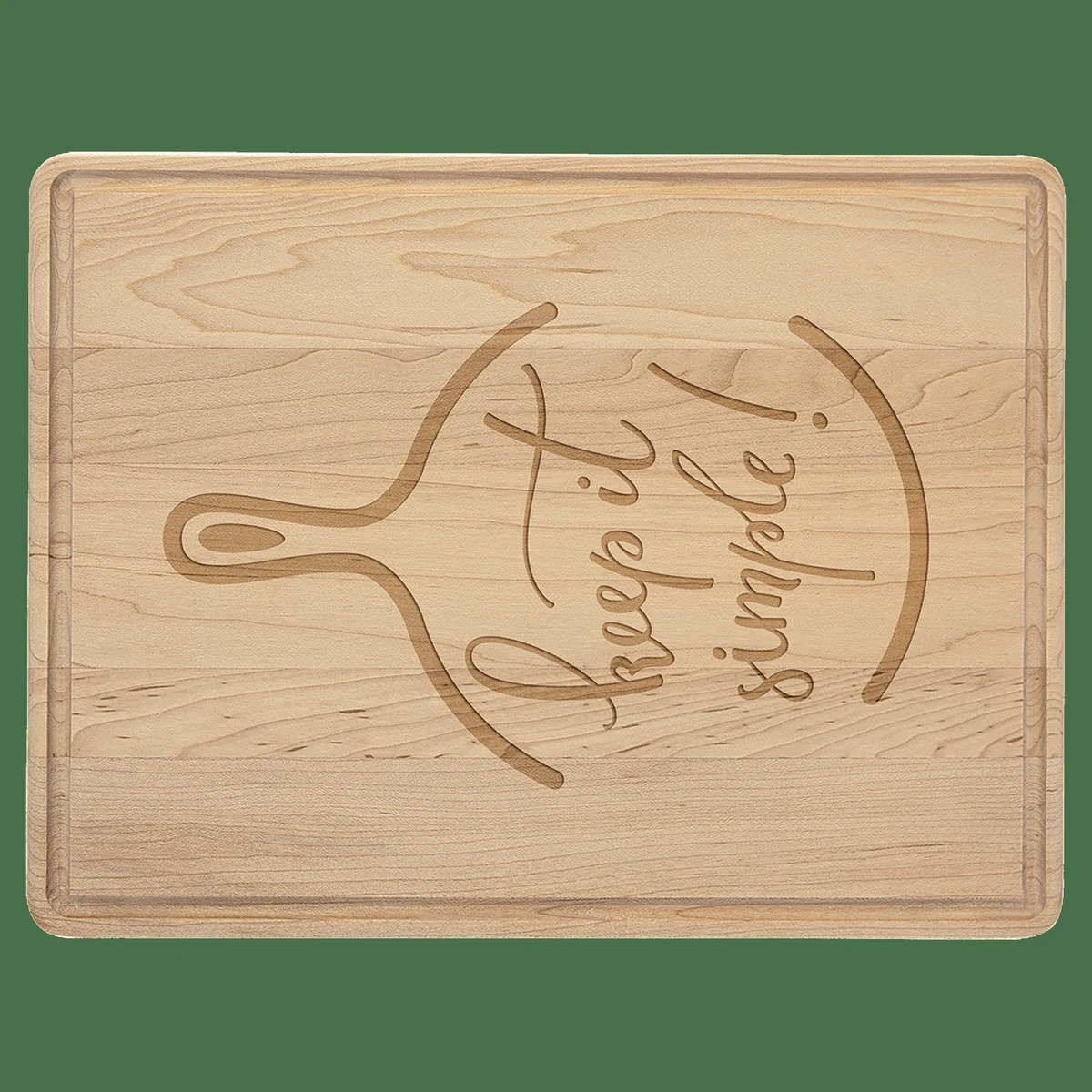 11 1/2" x 8 3/4" Multi Brown Maple Cutting Board with Drip Ring 1