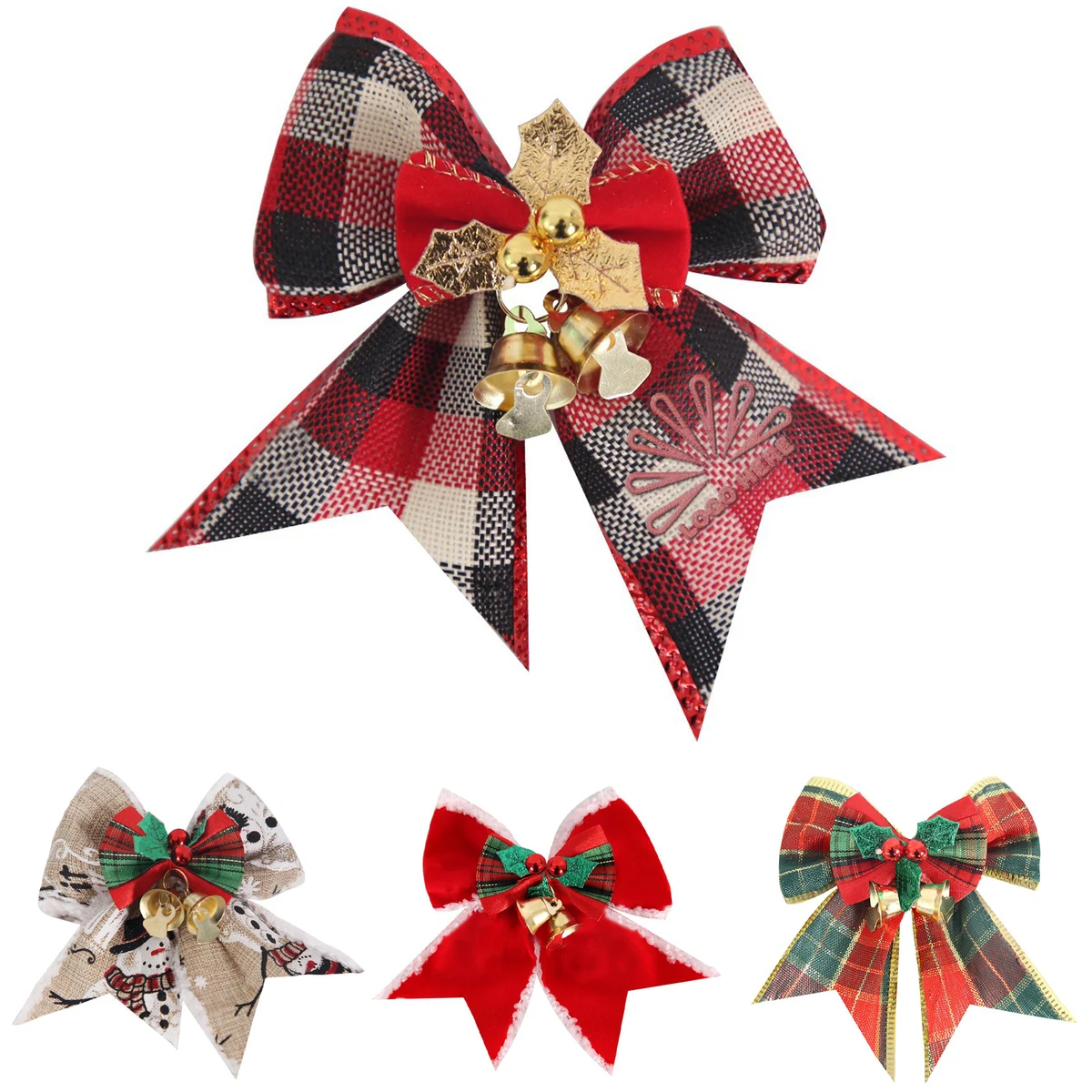 Customizable Christmas Bell Bow Pendant 1