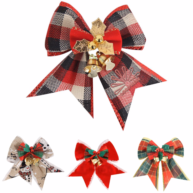 Customizable Christmas Bell Bow Pendant