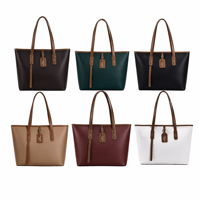 PU Leather Tag Design Tote Bag