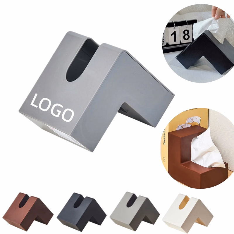 Plastic Folio Tissue Box Cover Multifunction L-Shaped Holder