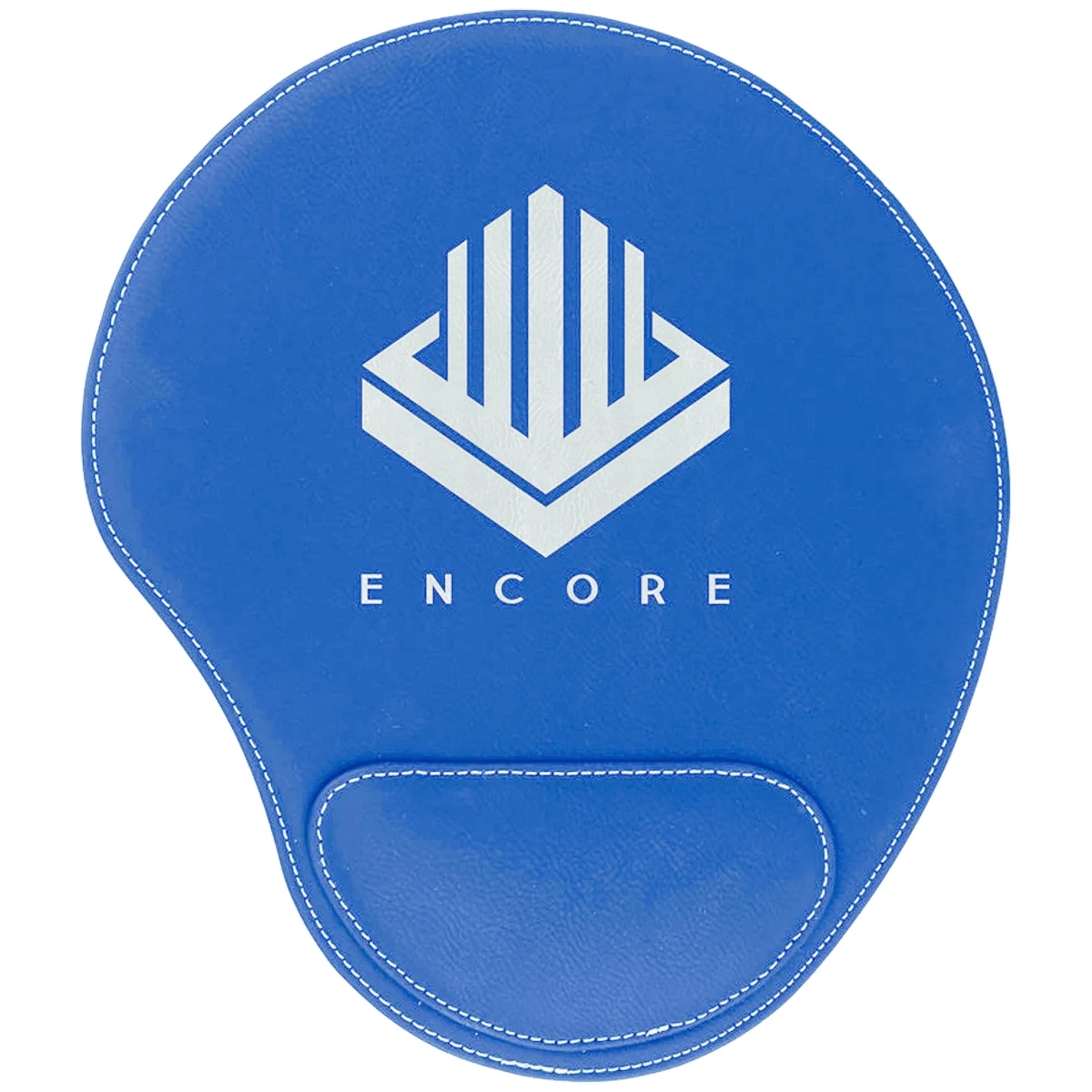 Blue/Silver Leatherette Mouse Pad 1