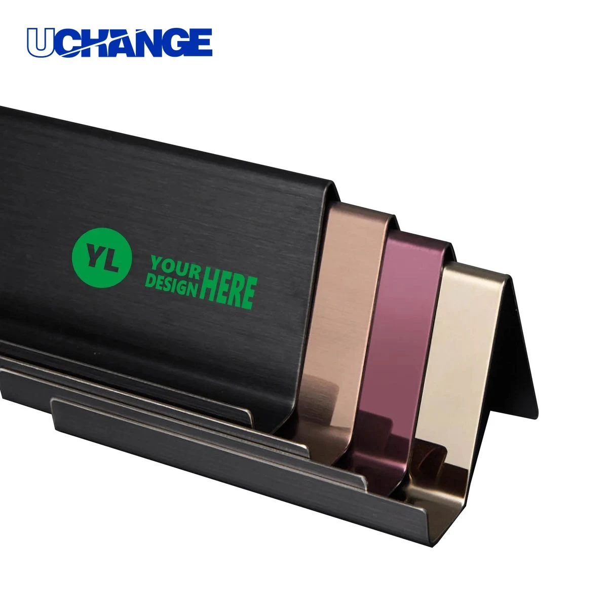 Stainless Steel Desktop Business Card Holder 1