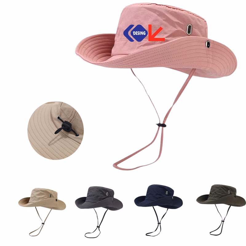 Camping Hiking Drawstring Quick-Dry Bucket Hat