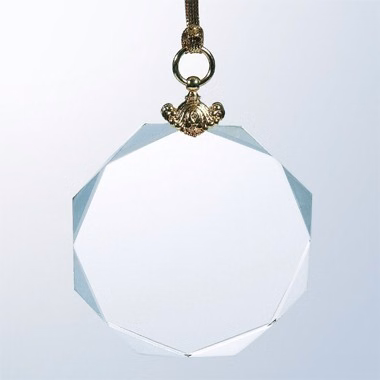 Elegant Gem-Cut Optical Crystal Ornament - Octagon
