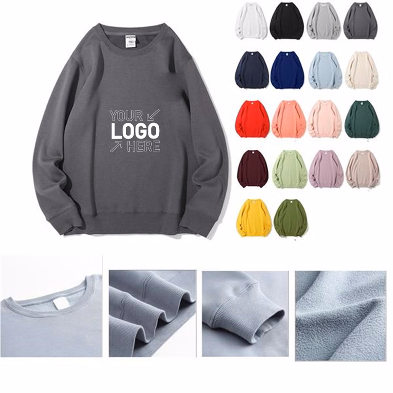 Crewneck Cotton&Polyester Fleece Sweatshirts
