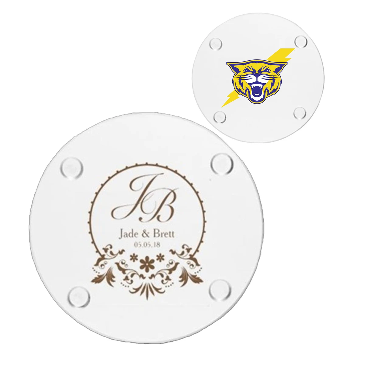 4" Round Glass Coasters w/ Custom Imprint 1