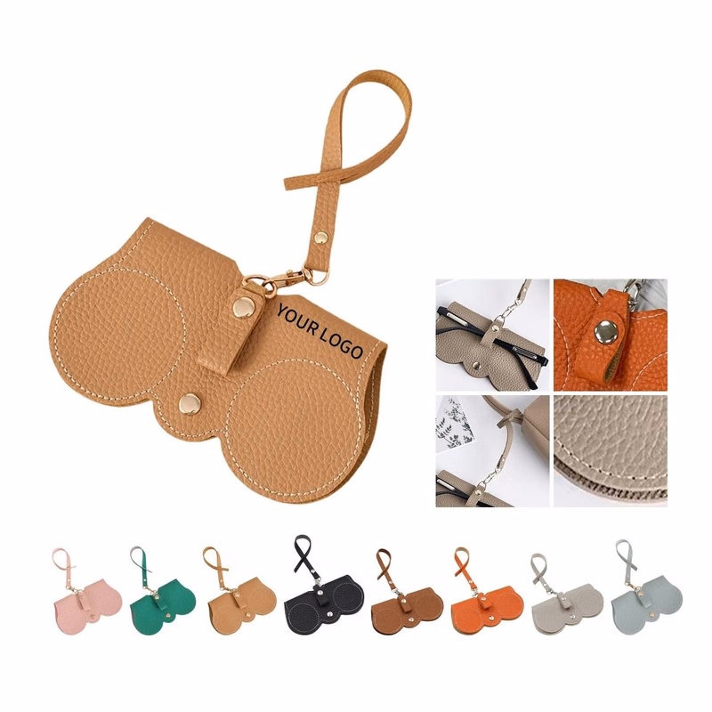 PU Leather Glasses Case with Soft Suede Lining and Custom Logo