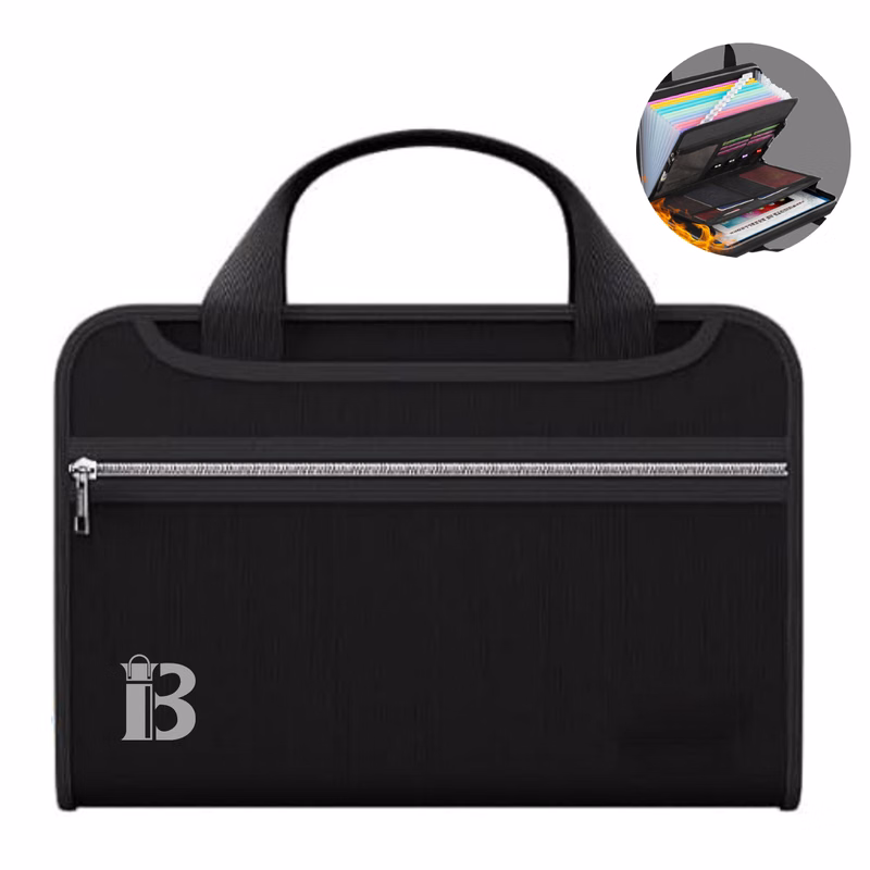 A4 Fireproof Accordion File Organizer w/ Handle