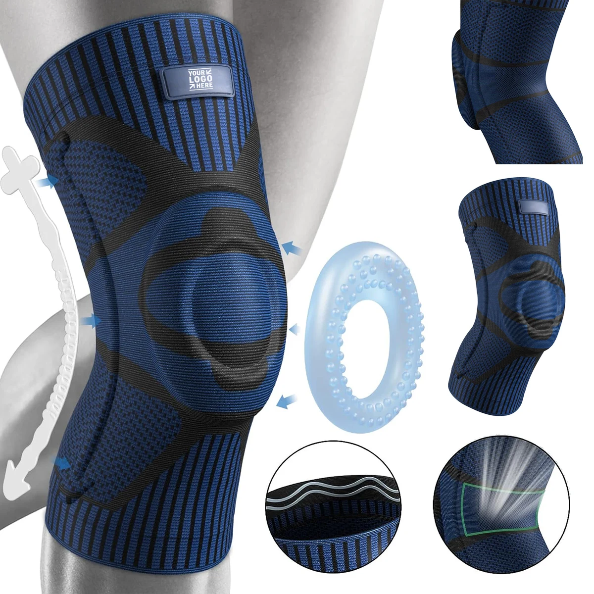 Men Women Runner Knee Pain Relief Brace Compression Sleeve With Patella Gel Pad Side Stabilizer 1