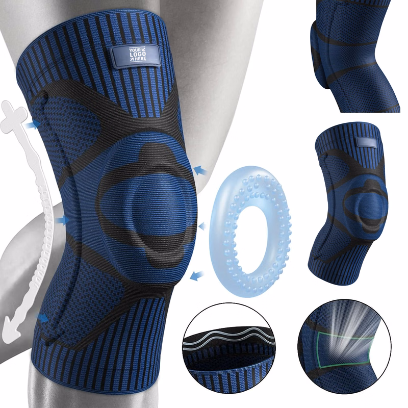 Men Women Runner Knee Pain Relief Brace Compression Sleeve With Patella Gel Pad Side Stabilizer