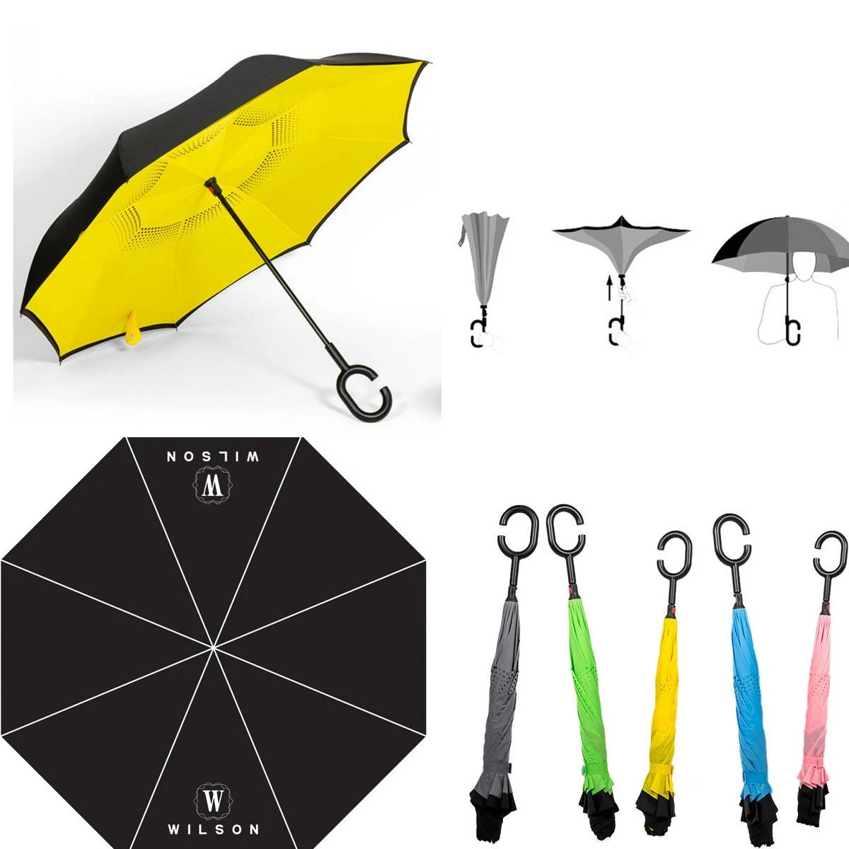 Double-Layer High-Density Impact Cloth Inverted Umbrella 1
