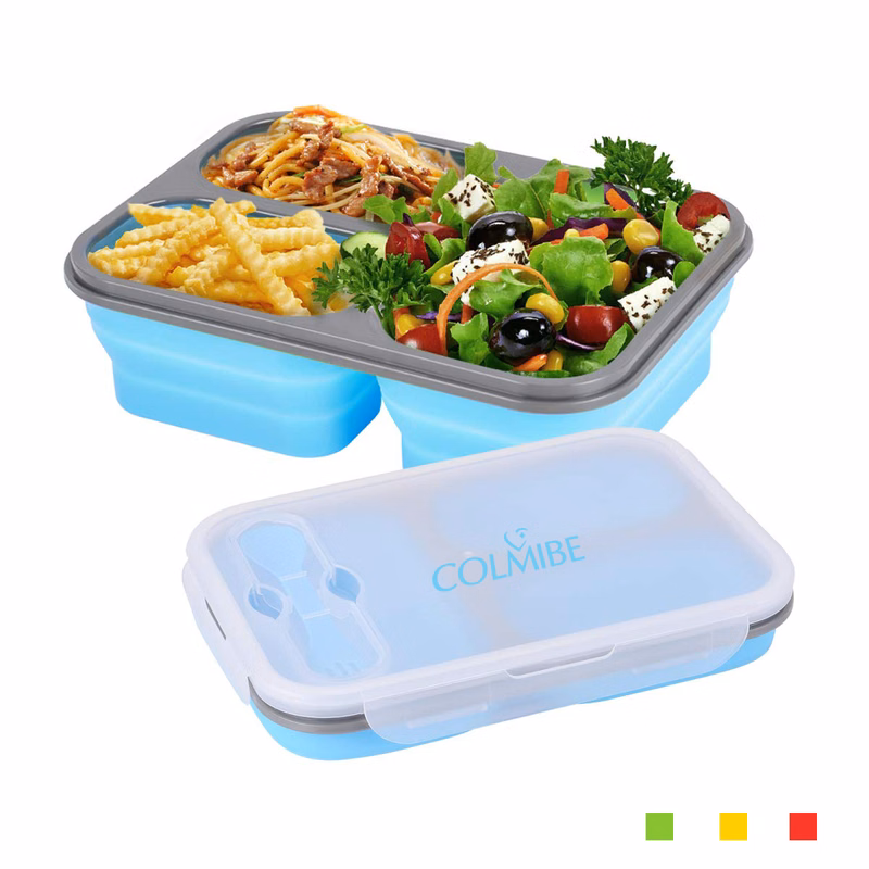 Silicone Folding 3-Compartment Lunch Box