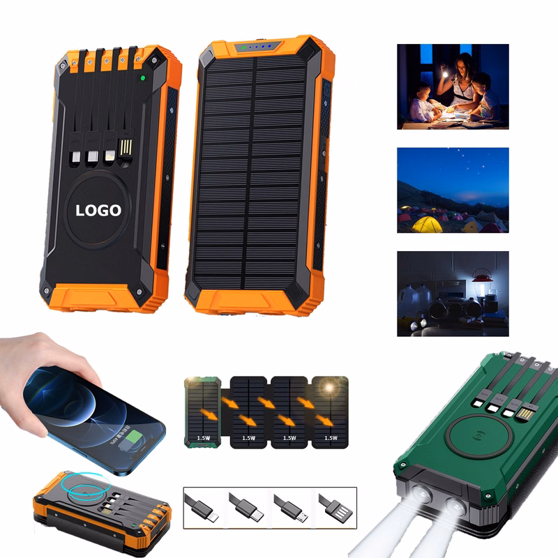 20000mAh LED Flashlight Solar Charger Power Bank