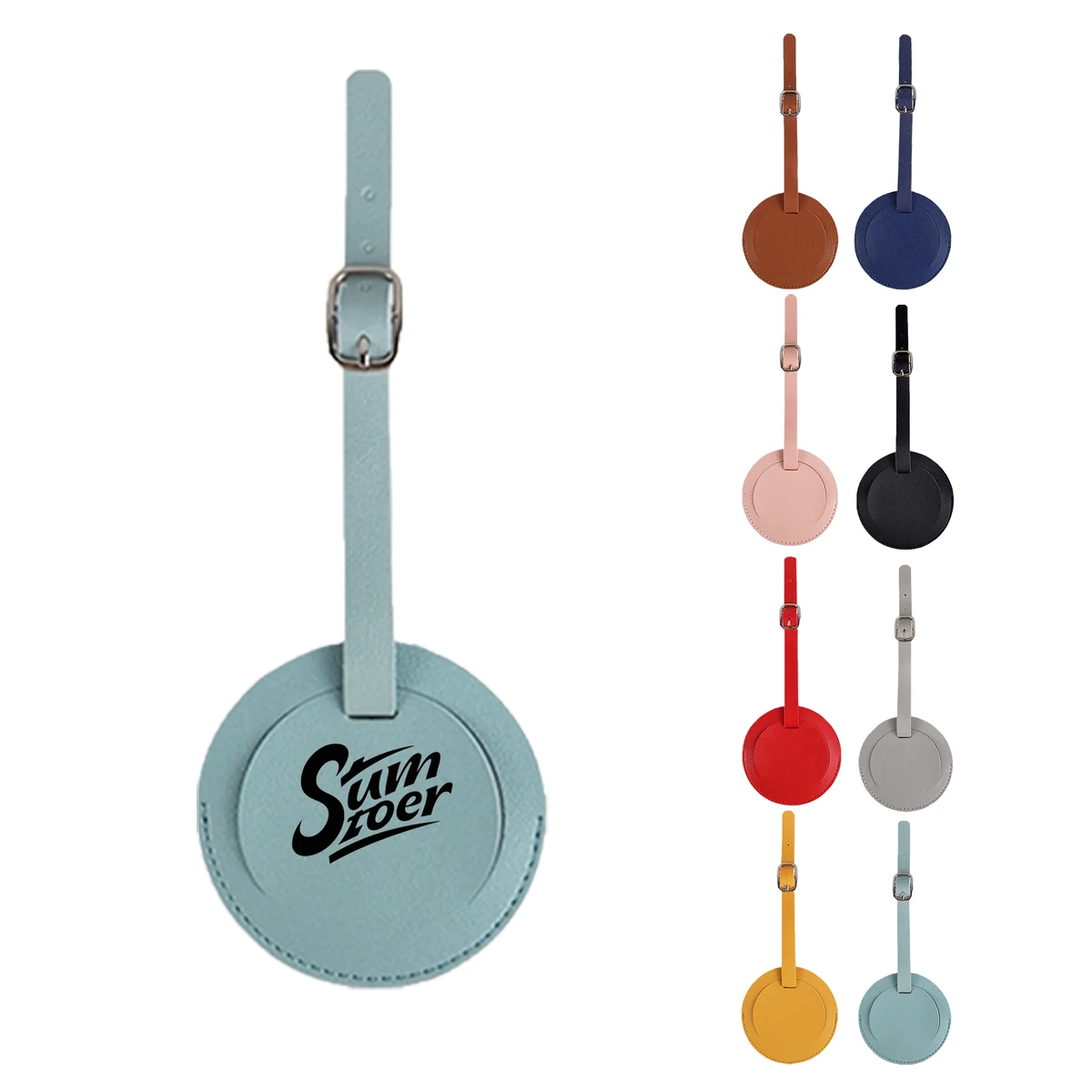 Circular Leather Bag Tag 1