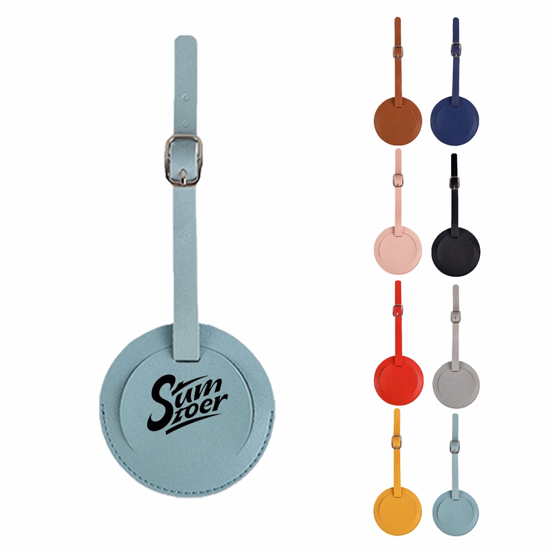 Circular Leather Bag Tag