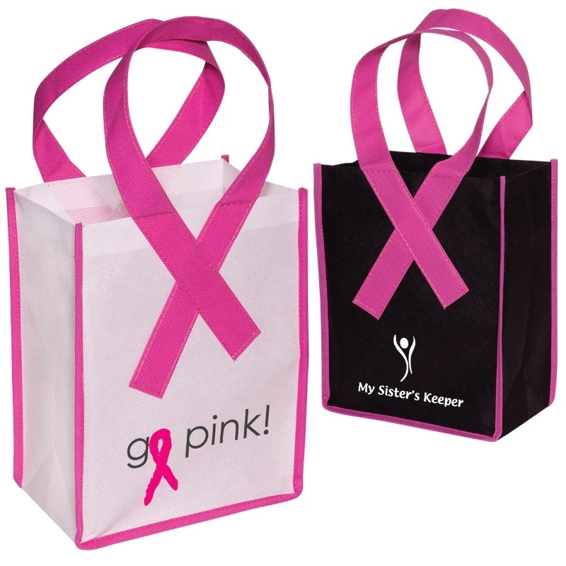 Breast Cancer Awareness Pink Grocery Tote Bag 1