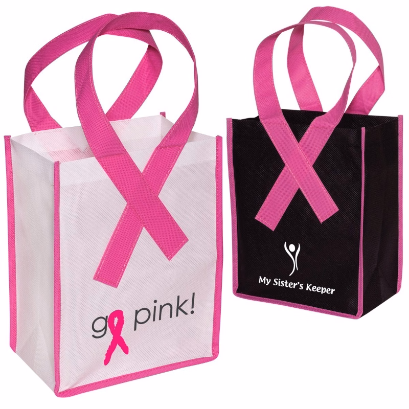 Breast Cancer Awareness Pink Grocery Tote Bag