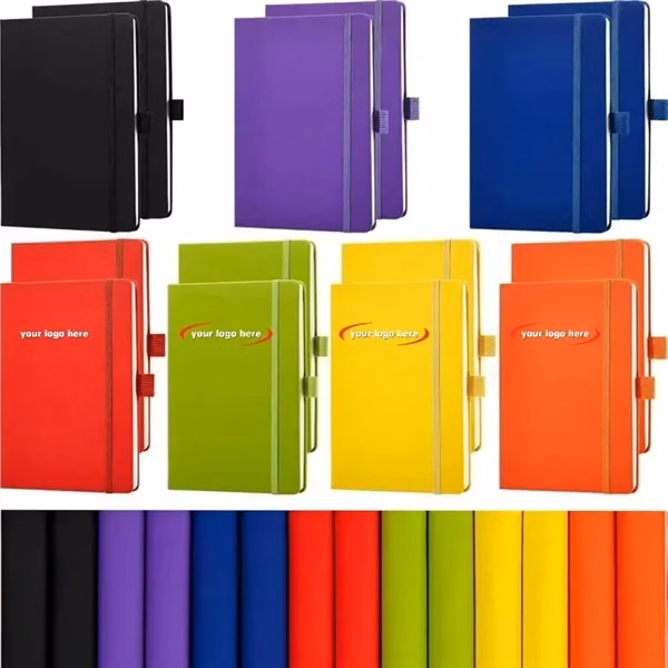 A5 Hardcover Notebook with Pen Holder PU Leather for Office, School and Events