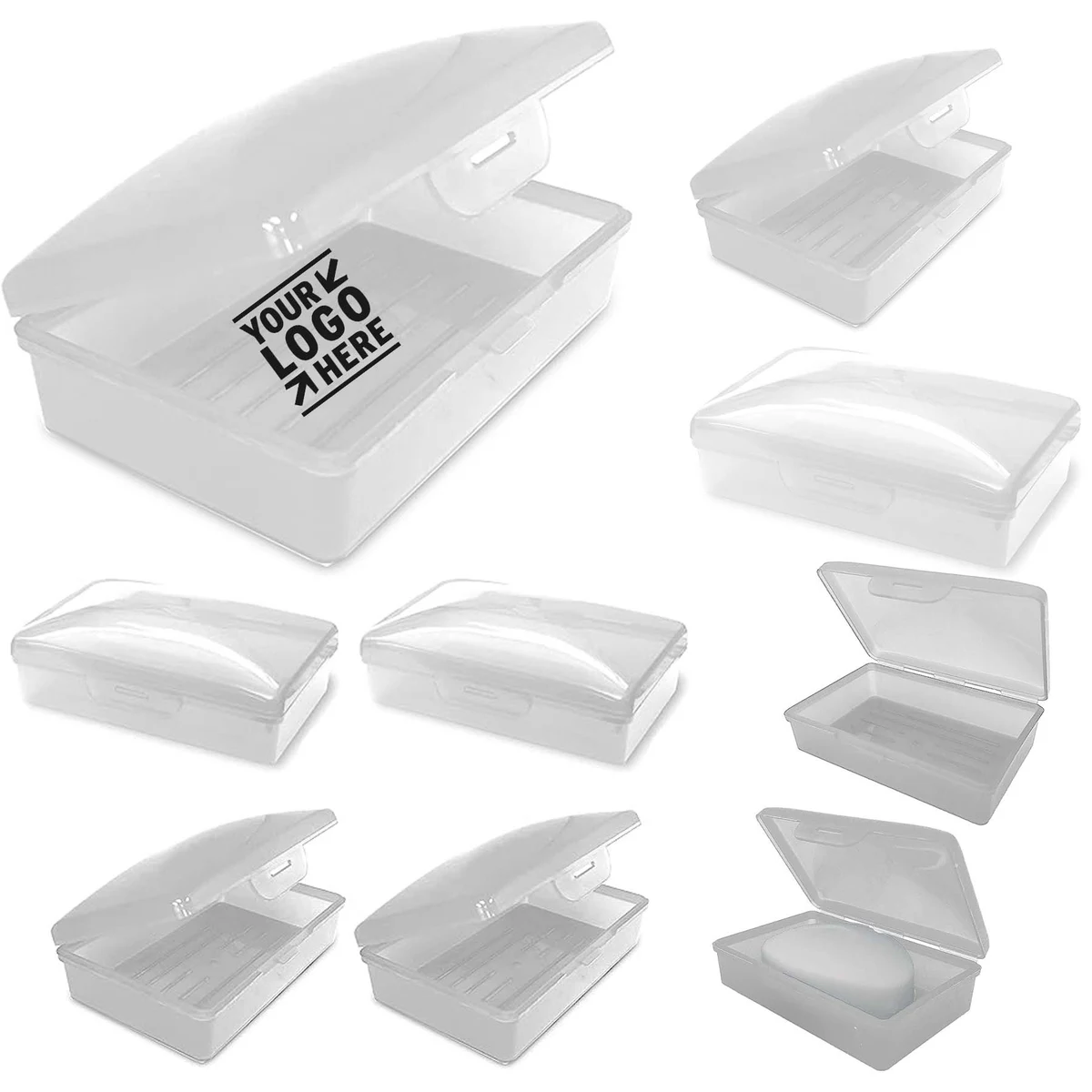 Clear White Comb Outdoor Travel Soap Box with lid 1