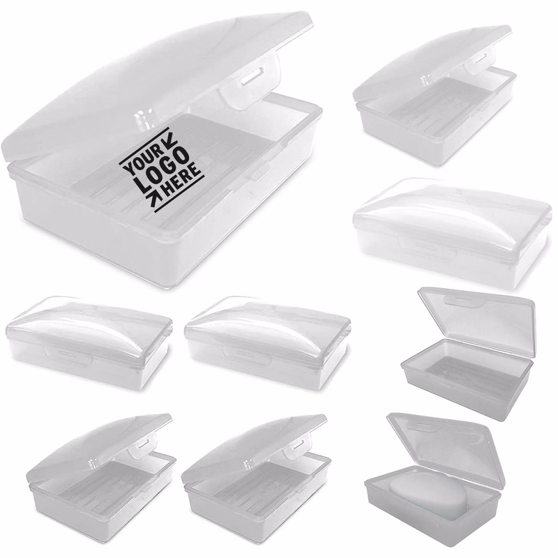Clear White Comb Outdoor Travel Soap Box with lid
