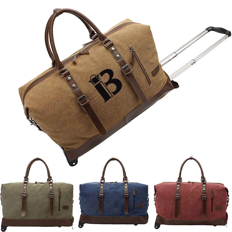 Canvas Duffel Weekend Bag w/ Wheels