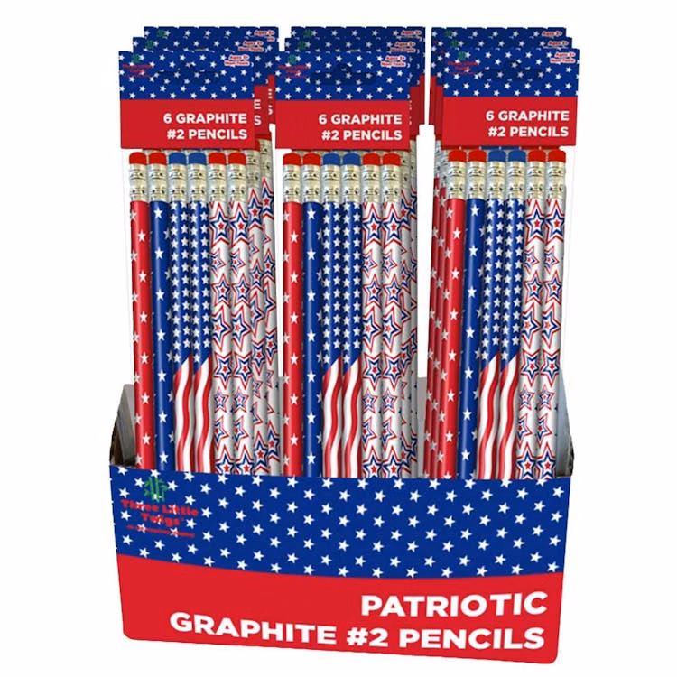 Graphite #2 Pencils - Patriotic Foil Wrapped