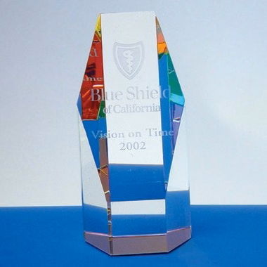 HEXAGON FACED PRISM PAPERWEIGHT