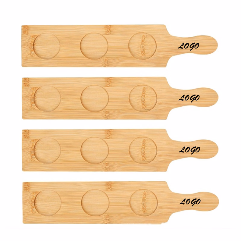 Engraved Bamboo Beverage Flight Tray