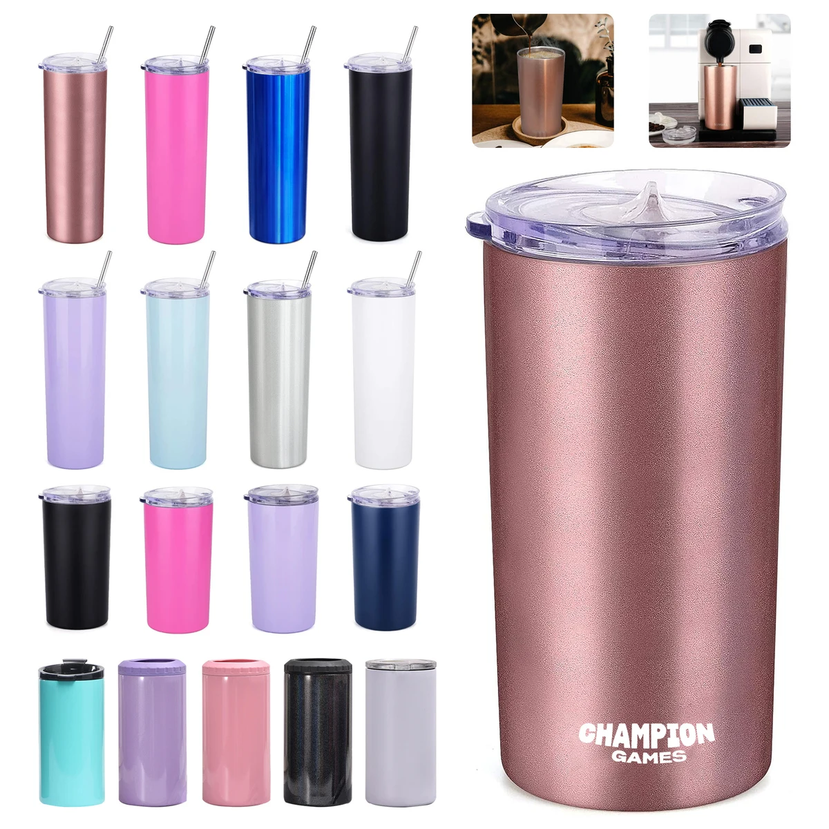 12oz/20oz Stainless Steel Slim Travel Tumbler 1