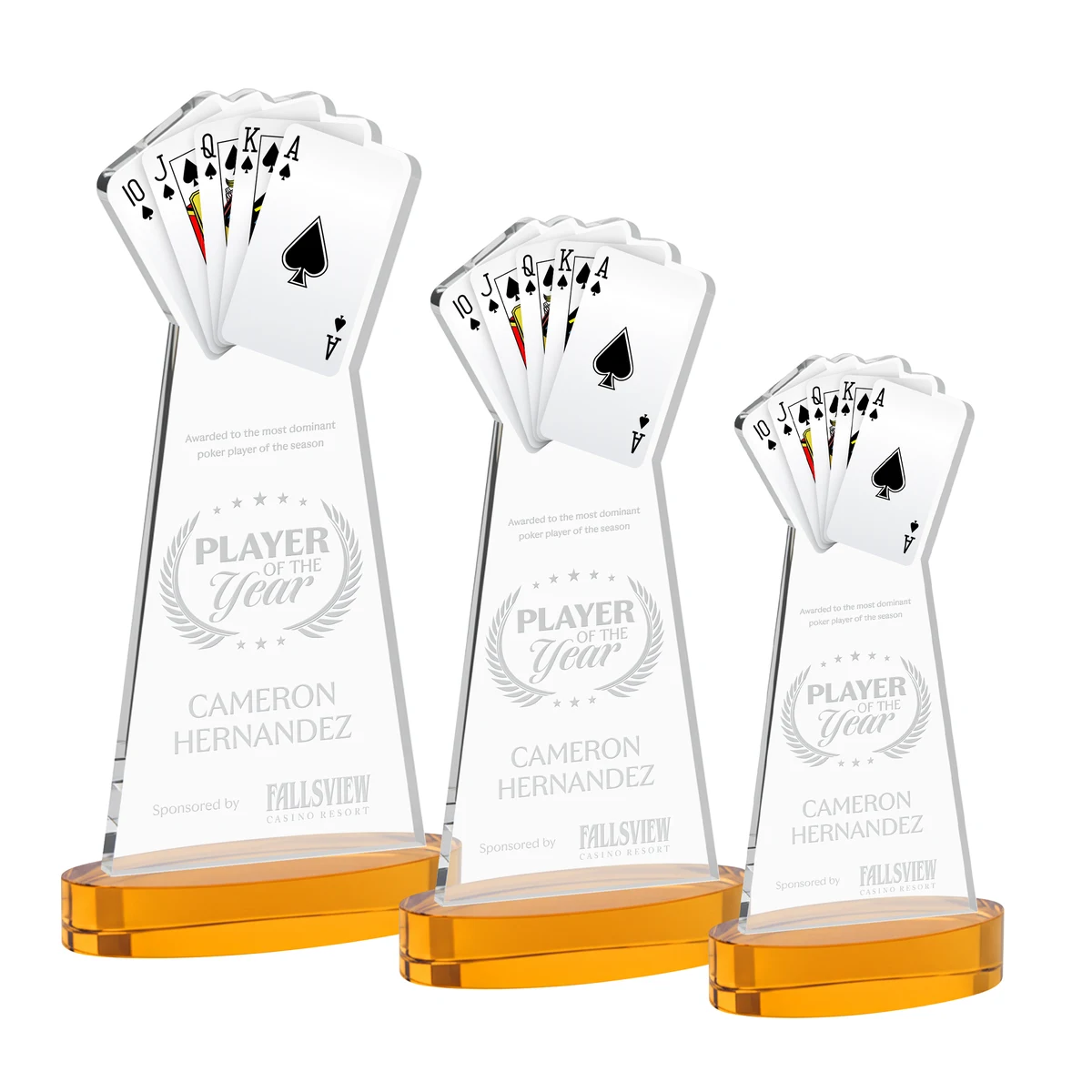 Poker Award on Alberton Base - Amber 1