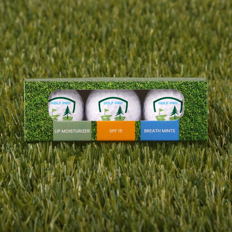 3 Pack Golf Ball Lip Moisturizer, Mints & SPF15 Lip Moisturizer